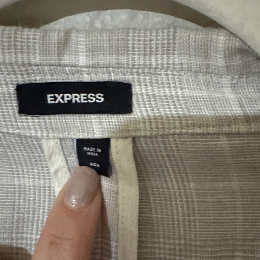 Express Light Gray Checkered Suit - image 2
